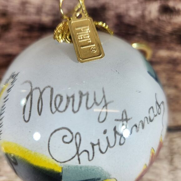 Cat Kitten Christmas Ornament Li Bien Reverse Hand Painted Pier 1 One 2017 w Box - Picture 8 of 14